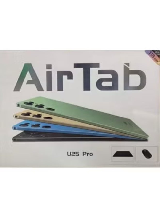 AIR TAB U25 Pro 10.1-Inch FHD Android 15 Tablet with Arabic Keyboard, 16GB RAM, 1TB Storage, 10000mAh Battery, Dual Camera, Slim Lightweight Gold Design for Study, Work & Entertainment - Image 2